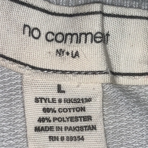 No Comment size L light grey long sleeve shift sweatshirt dress w ties on arms - Picture 12 of 13